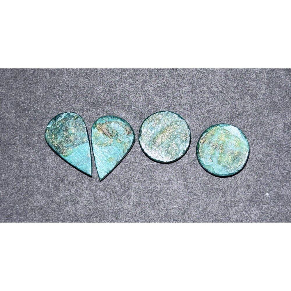Vintage Cut And Polished Malachite Pieces From The Congo Jewelry Setting - Picture 2 of 3